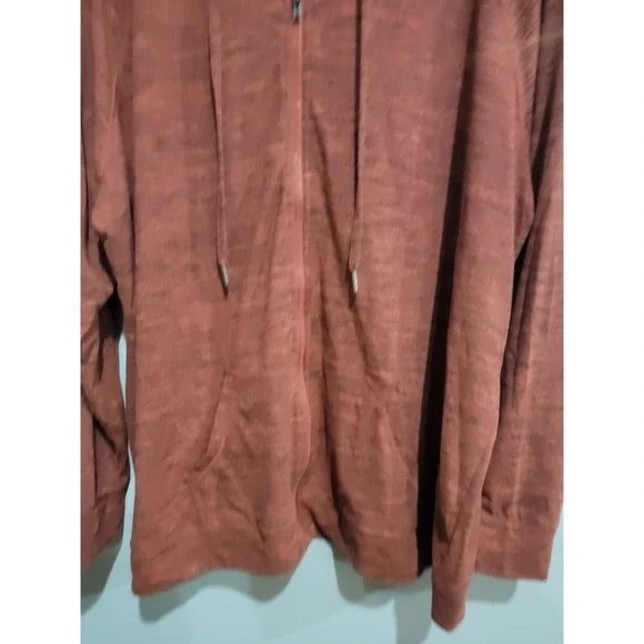 Maurices In Motion Zip-Up Long Sleeve Hoodie Lightweight Heathered Red Size XXL - Picture 4 of 7